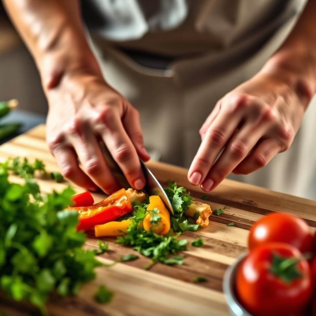 Preparación de ingredientes frescos
